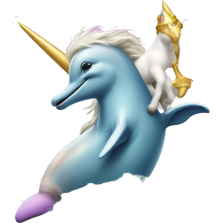 dolphin riding a unicorn  emoji