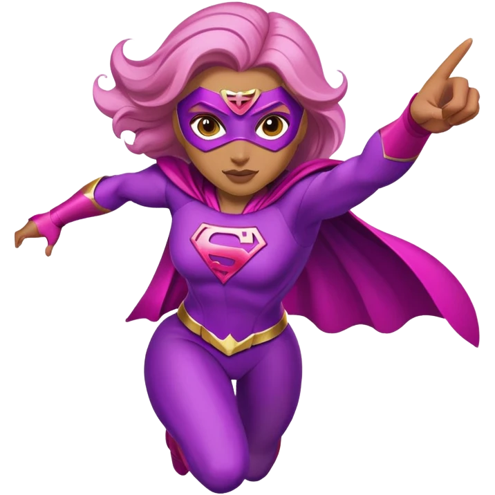 pink violet woman superhero flying emoji