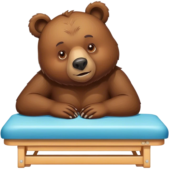 Bear on massage table emoji