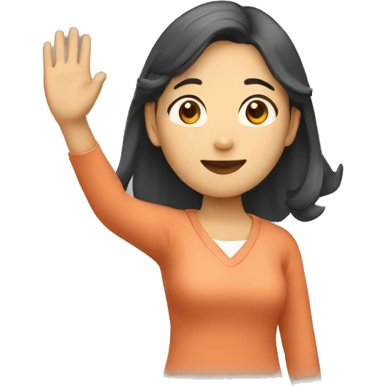 asian woman waving emoji