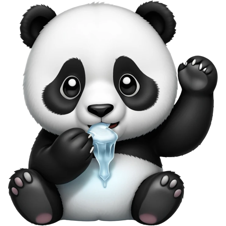 Panda eating ice emoji