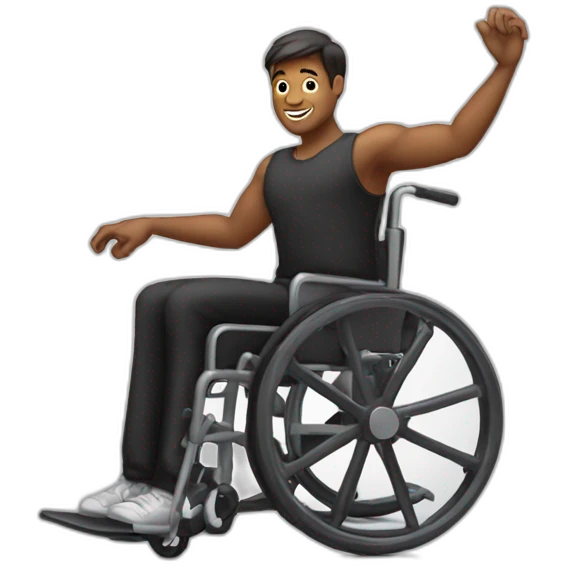 male dancer dancing in a wheel chair emoji