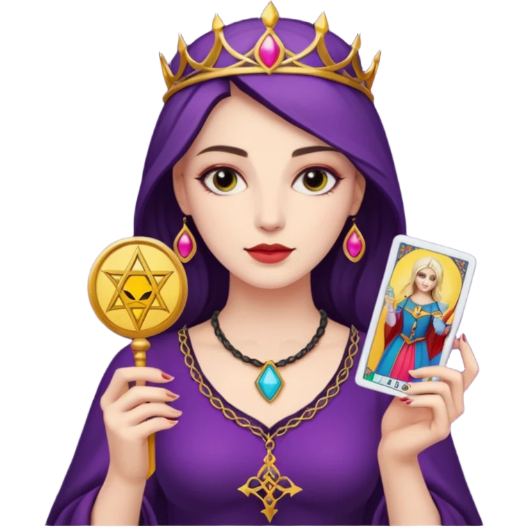 modern woman has tarot card emoji