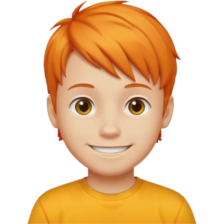 orange hair boy yellow t shirt emoji