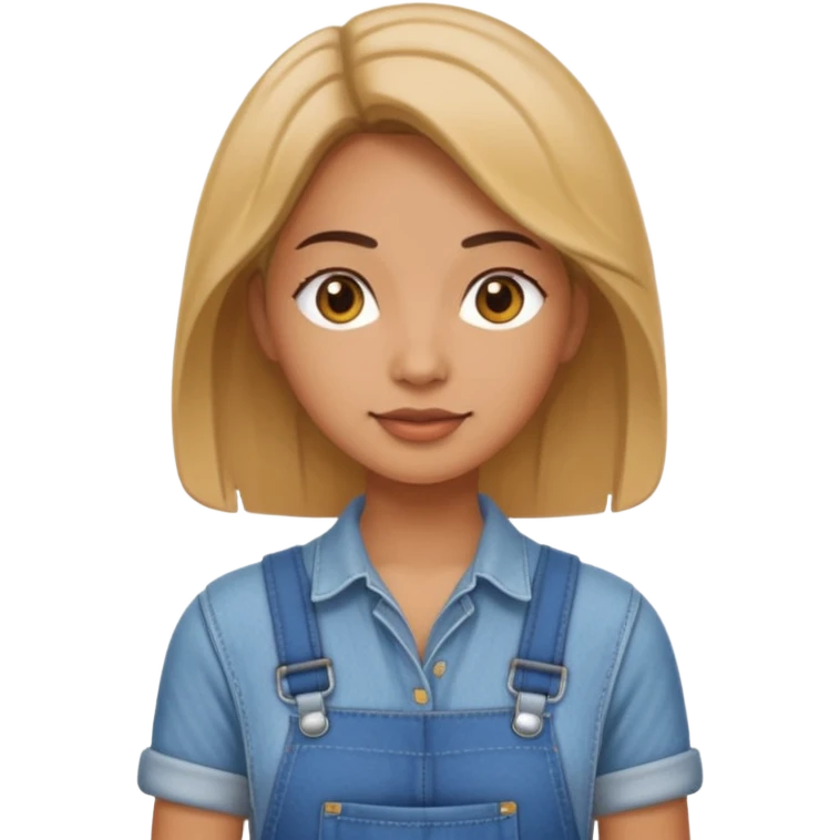 A woman in overalls emoji