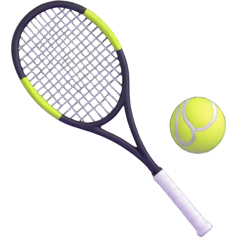 preppy tennis racket and ball emoji
