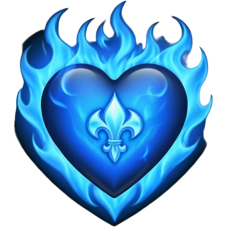 black heart with blue flames surrounding the perimiter  emoji