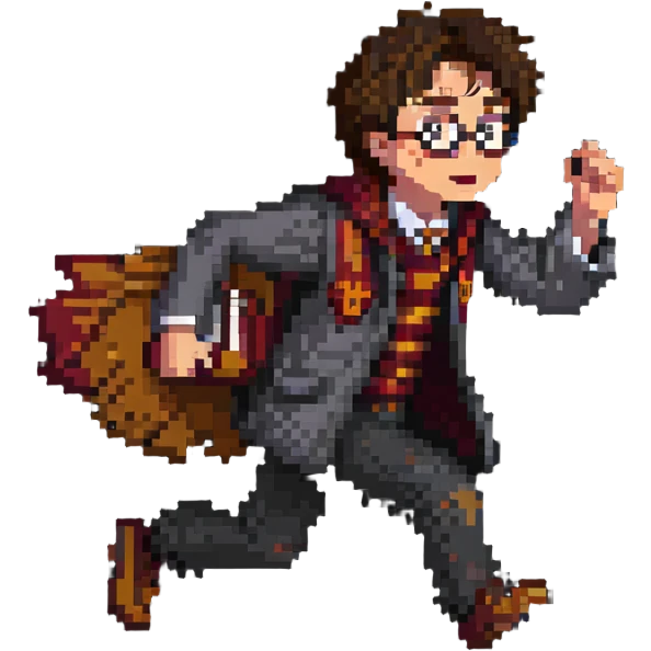Harry Potter running urgently without any wand emoji
