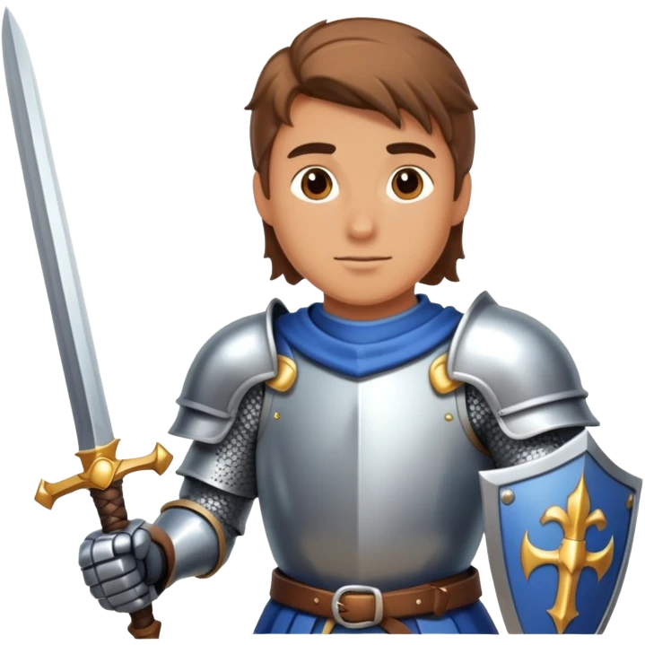 brave knight with shining armor and sword emoji