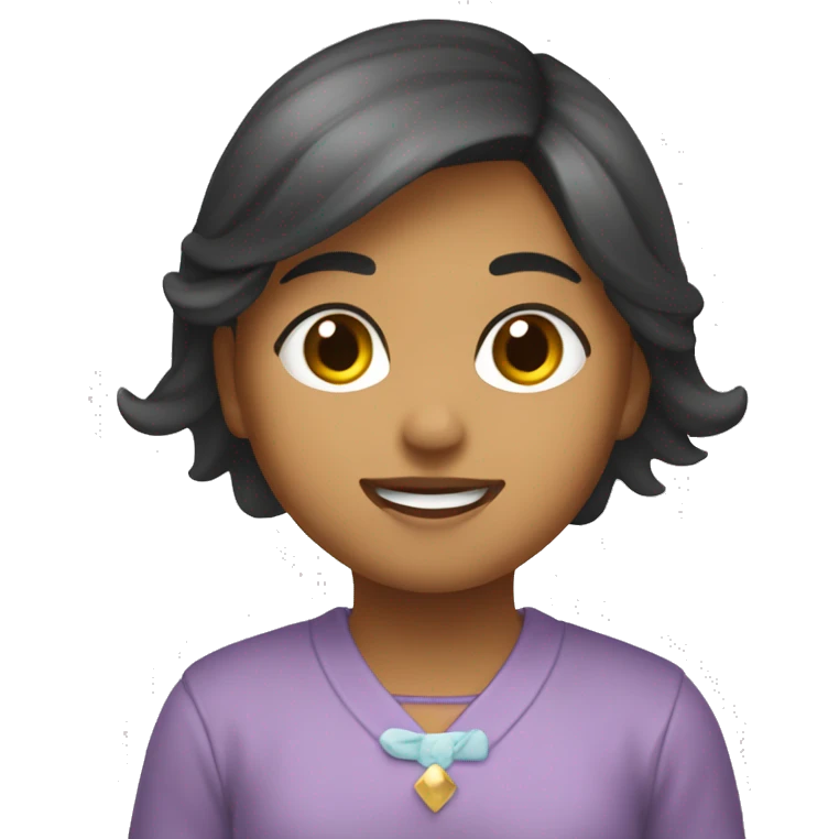 Niña parando el dedo emoji