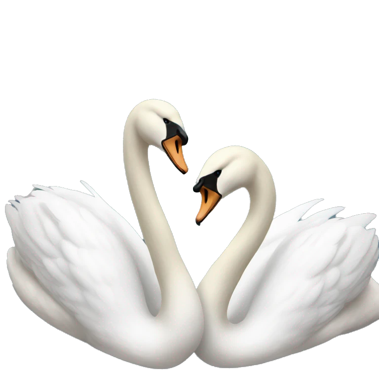 2 swans that make a heart emoji