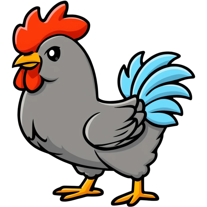 a rooster wearing flip-flops emoji