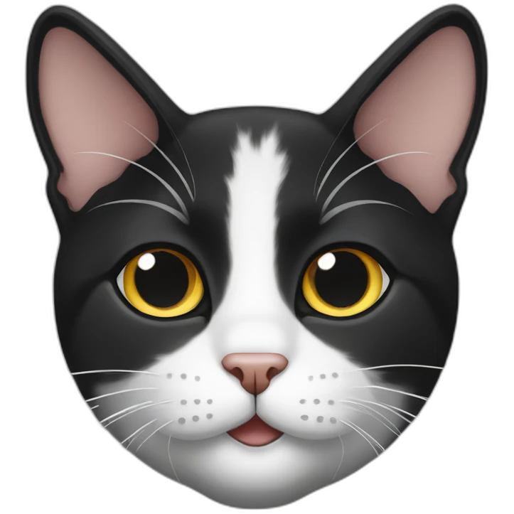 black and white european cat emoji