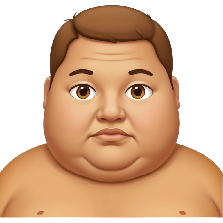 topless obese person emoji
