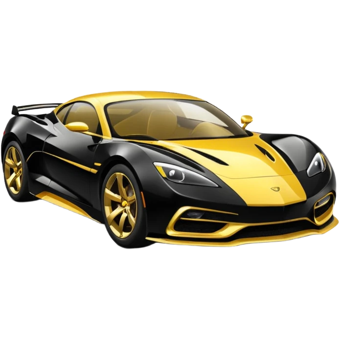 a sleek black gold yellow emoji