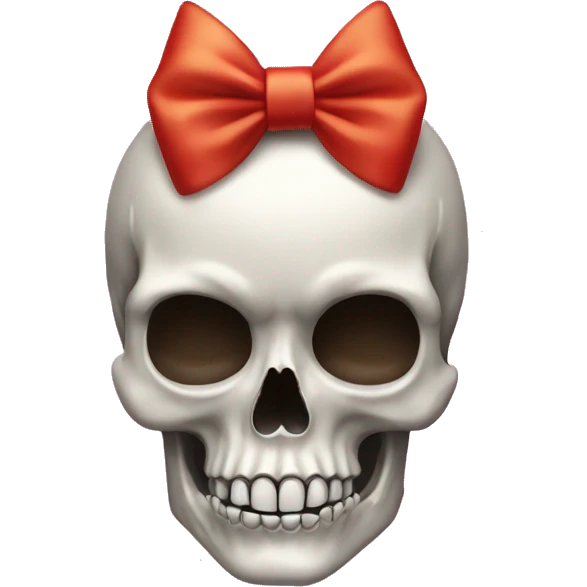 Coquette skull with bow emoji