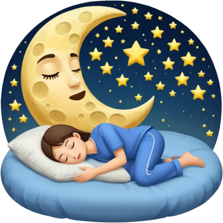 moon used as pillow by exhausted potion maker emoji