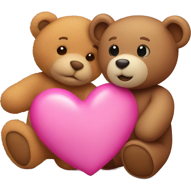 Pink heart and teddy bear emoji