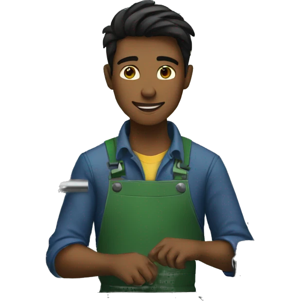 young man working in lathe emoji