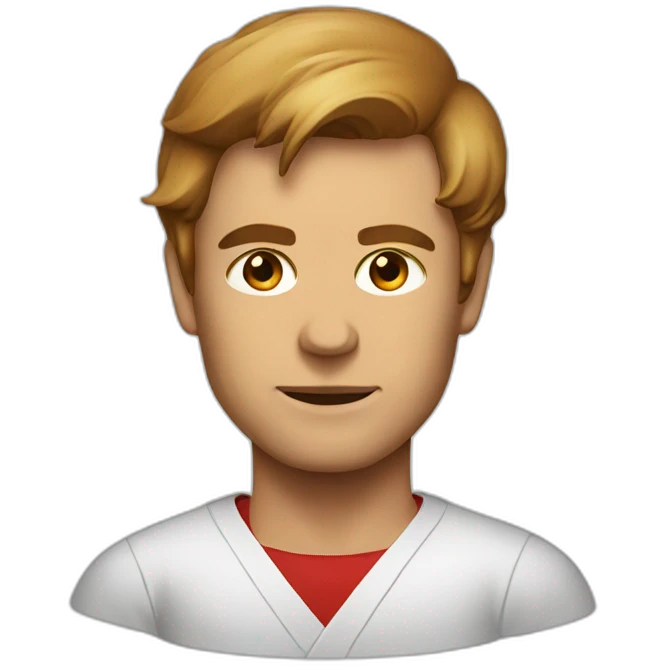 Dexter painting with red colour emoji
