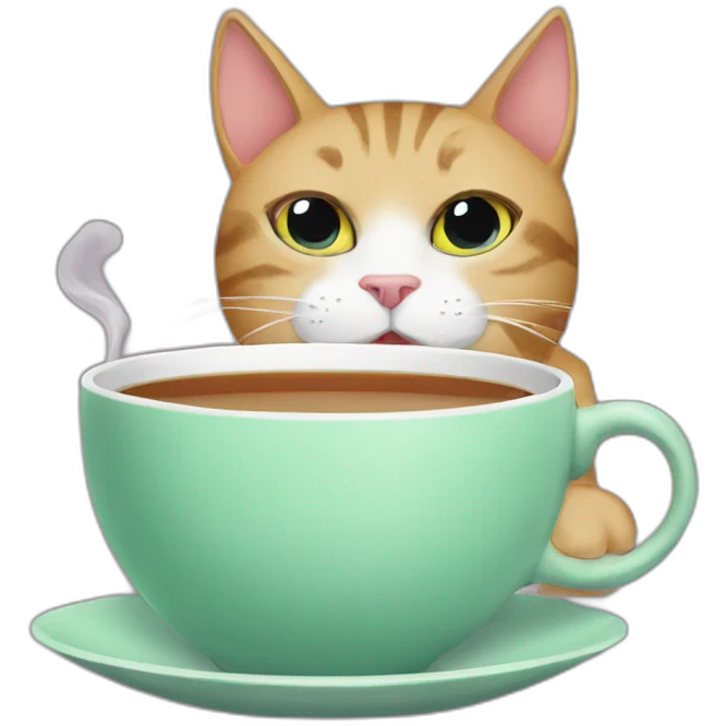 Cat drinking morning tea  emoji
