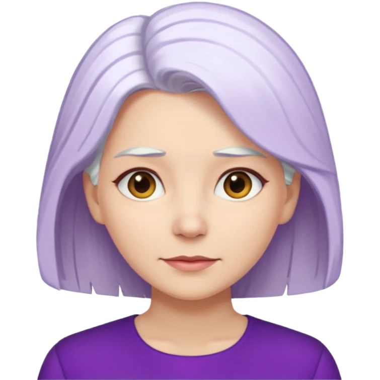 white hair and purple blouse emoji