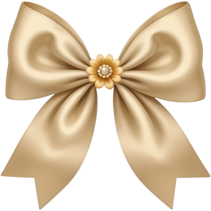 beige bow emoji, with a flower emoji