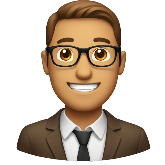 smile emoji man with brown glasses emoji