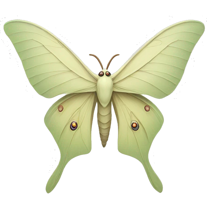 cream colored luna moth emoji