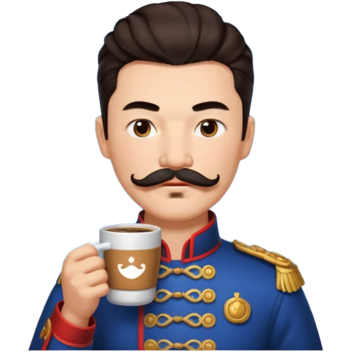 Lu bu squinting while drinking coffee  emoji