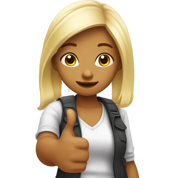 girl with thumps up emoji
