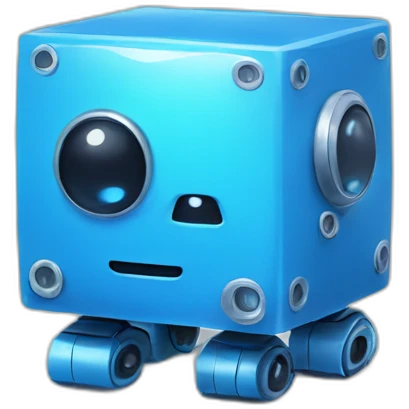 cute blue cubic robot emoji