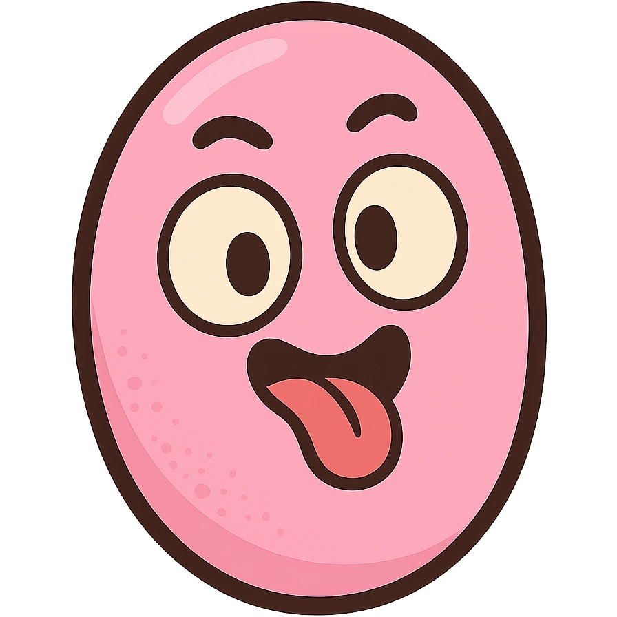 single pink pastille candy, soft rounded shape, subtle shading, minimal details, icon style emoji