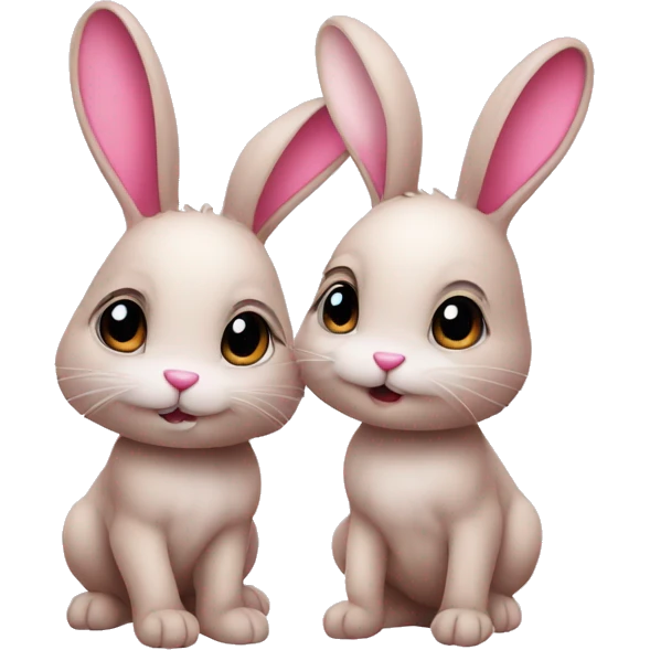 Two bunny pink emoji