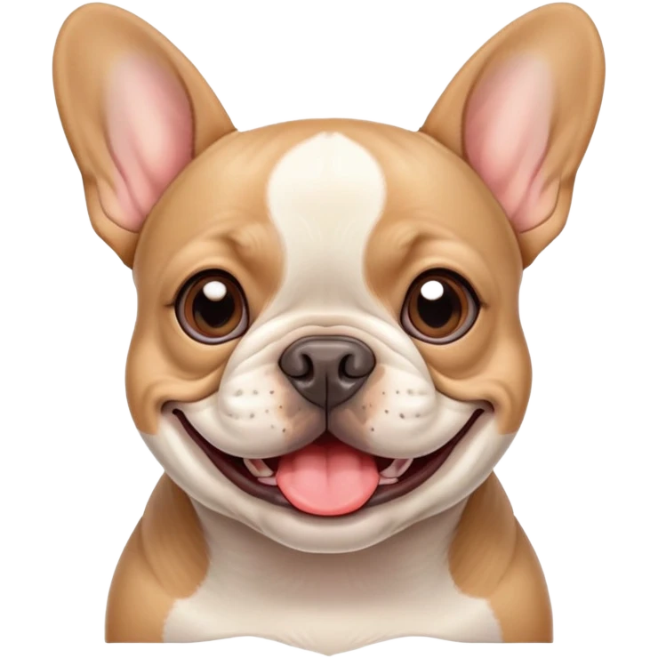 cute french bulldog smiling emoji