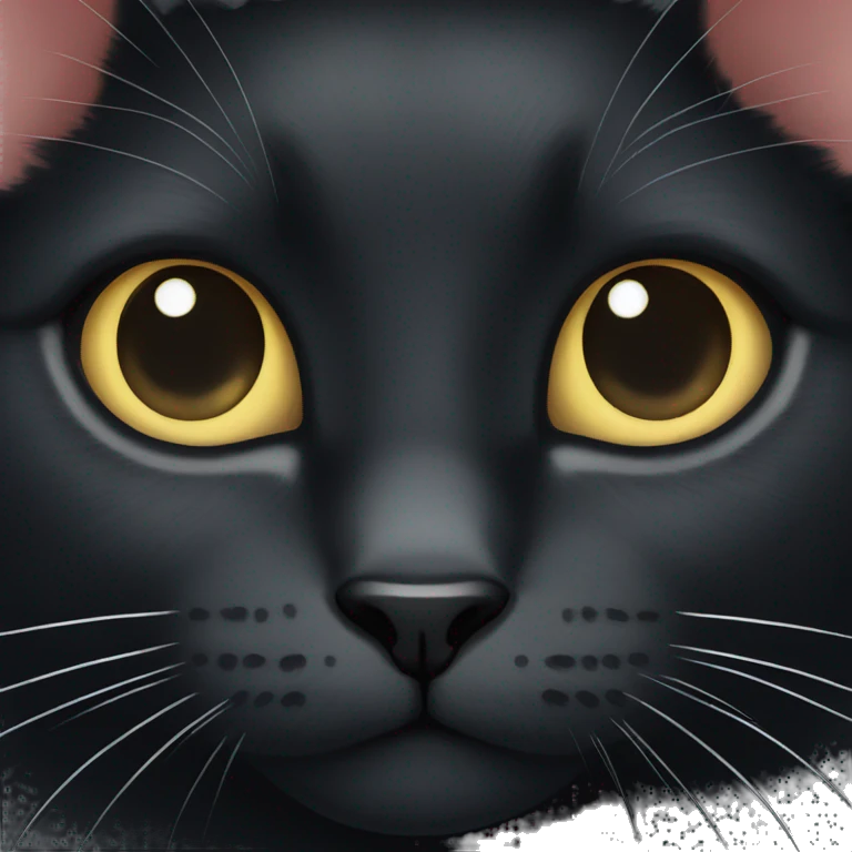 black cat with white spot emoji