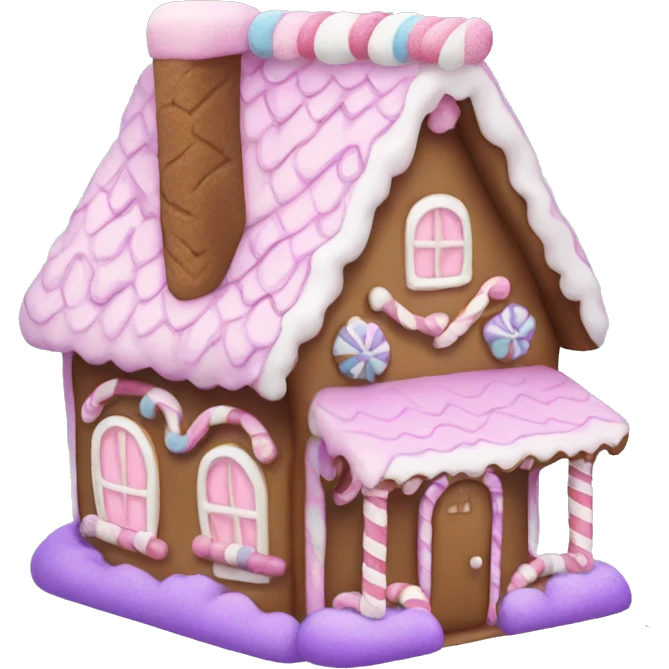 pastel pink and purple gingerbread house  emoji