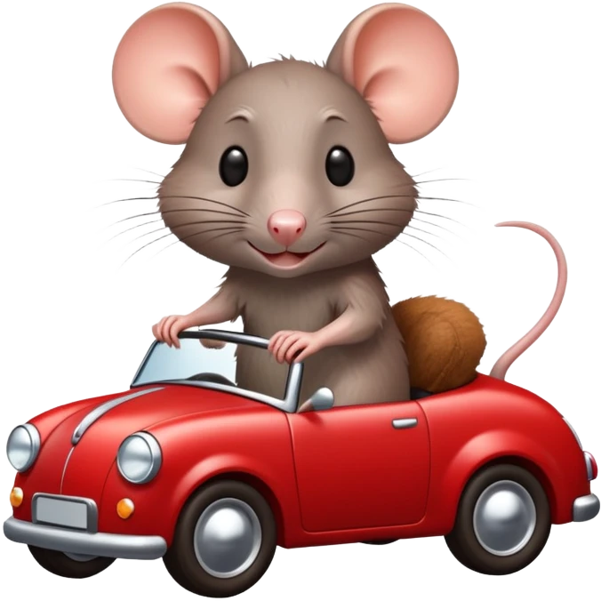 Rat in red car emoji