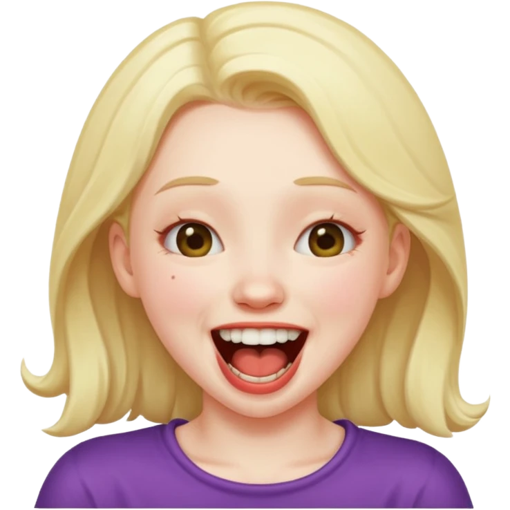 girl choking her self while laughing emoji
