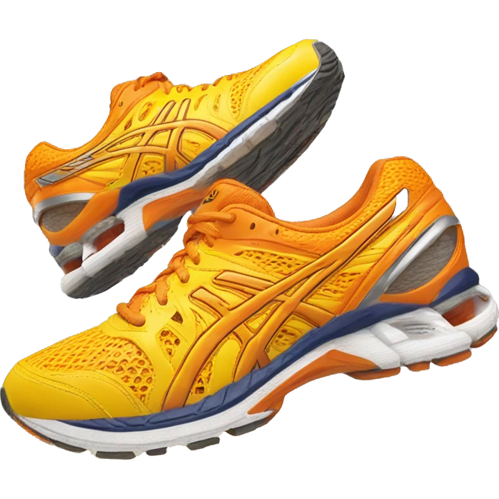 Asics Gel Kinsei 5 Yellow Orange shoe emoji