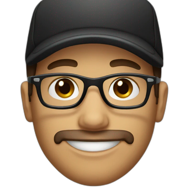 barista with black hat and glasses and brown hair emoji