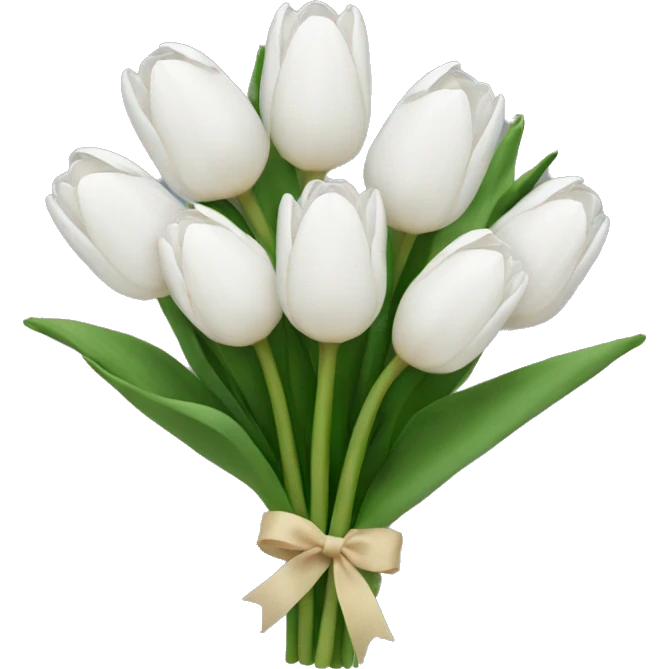 white tulip bouquet  emoji