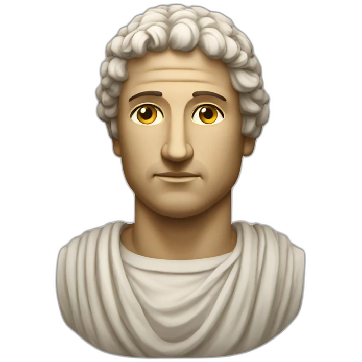Stoic statue man without shoulders and neck emoji
