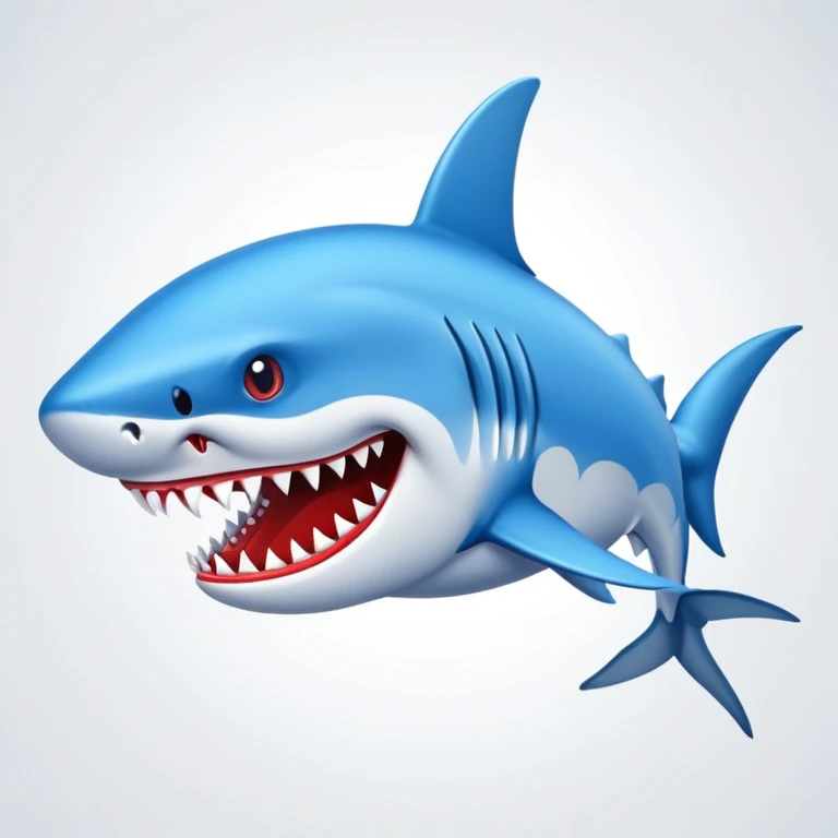 Un tiburon con bambas azules en las aletas y en la cola emoji