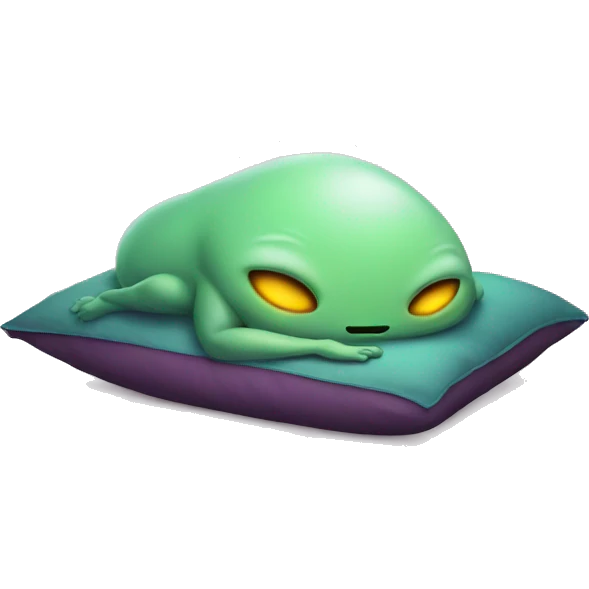 Alien is sleeping on pillow  emoji