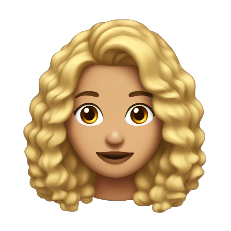 Chica morena clara con cabello rizo emoji