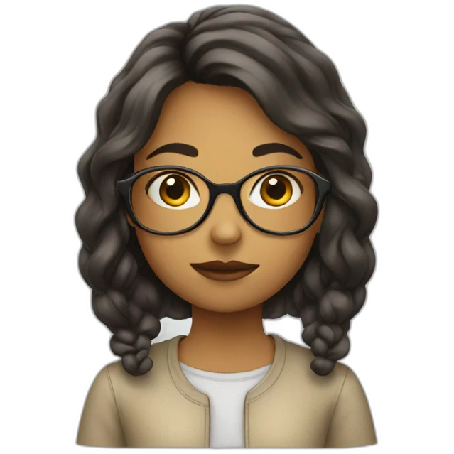 girl in glasses thinking emoji