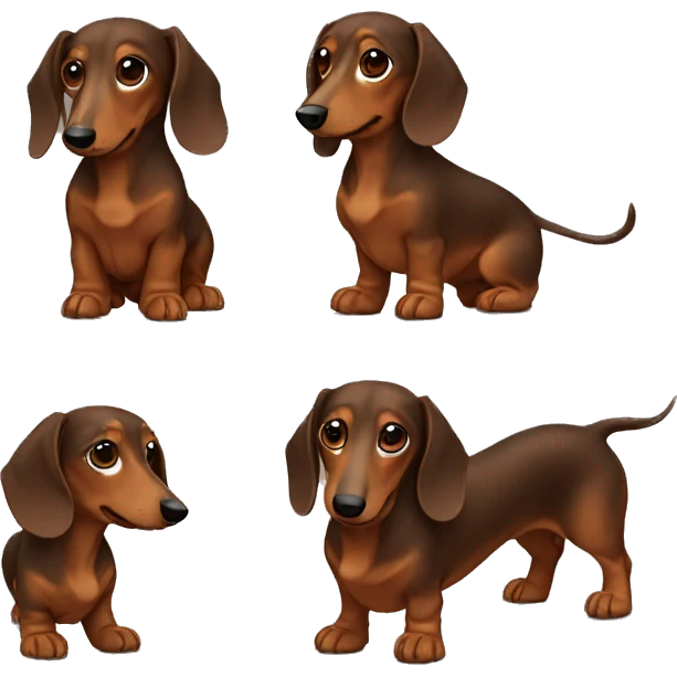 Small brown long hair dachshund  emoji