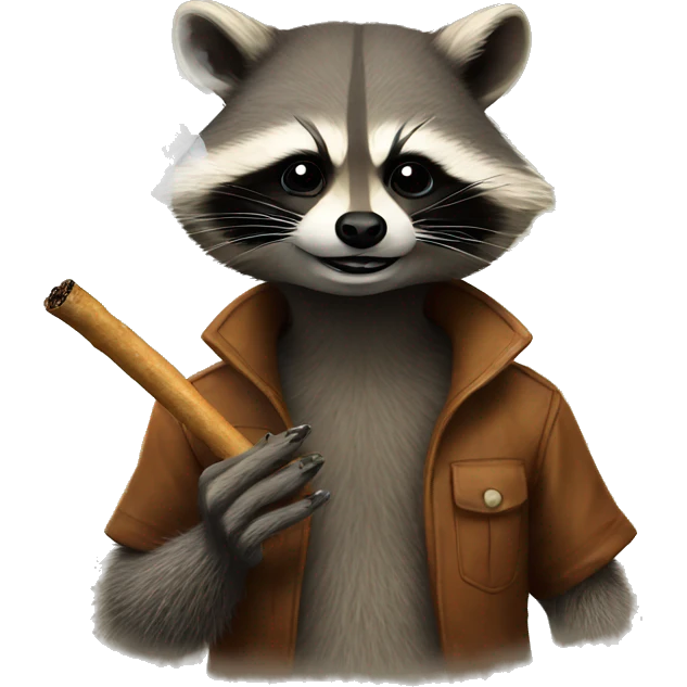 Raccoon smoking  emoji