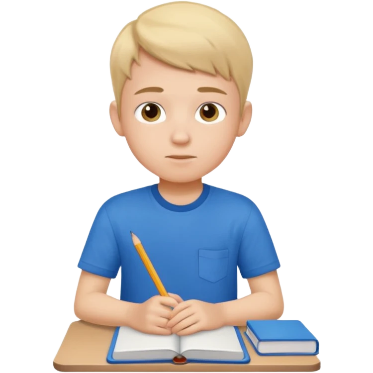 a boy sitting on school emoji